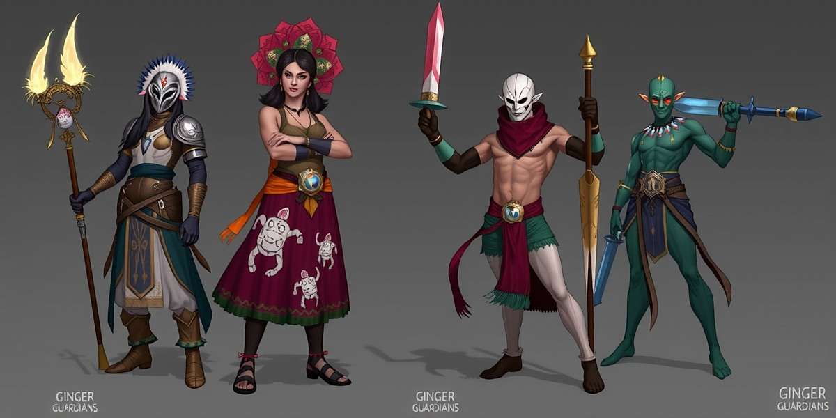 Concept art for upcoming Northeast Indian guardian characters in Ginger Guardians Rivalry